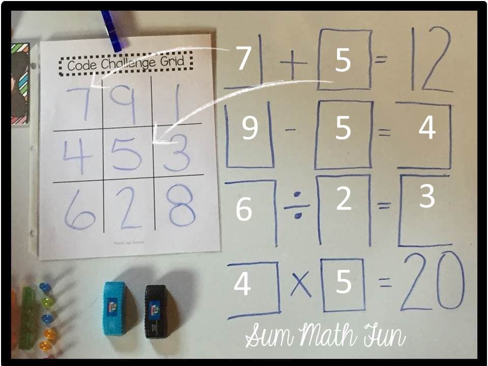 Set up for tic-tac-toe grid for code challenge math activity