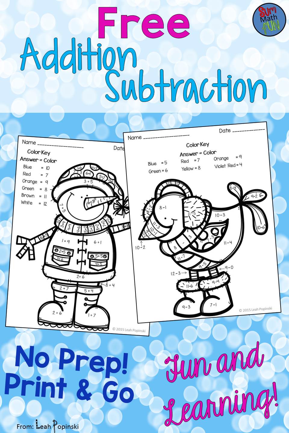 Will winter math worksheets free