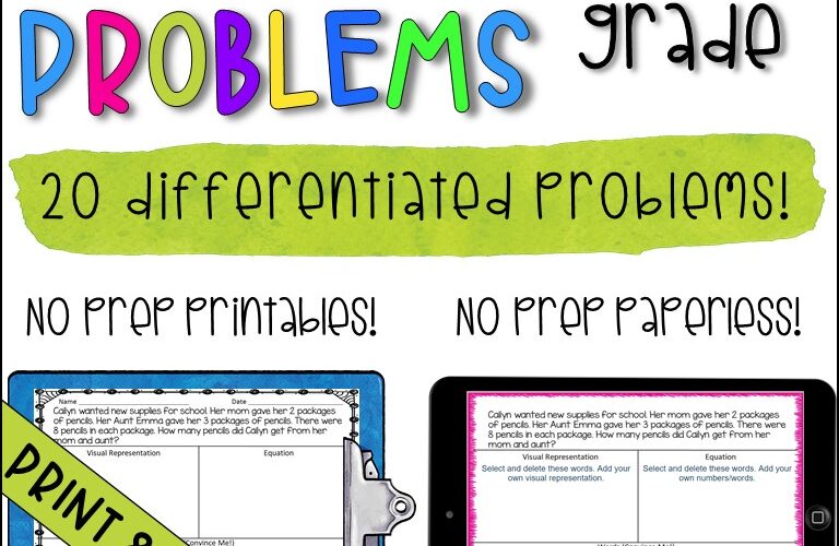 digital-word-problems-problem-solving-differentiated-multiple-operations #digitalwordproblems #mathactivites