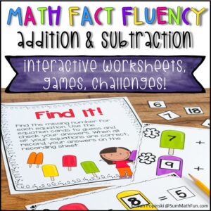 math games and worksheets for addition and subtraction fact fluency #addition #subtraction #mathgames