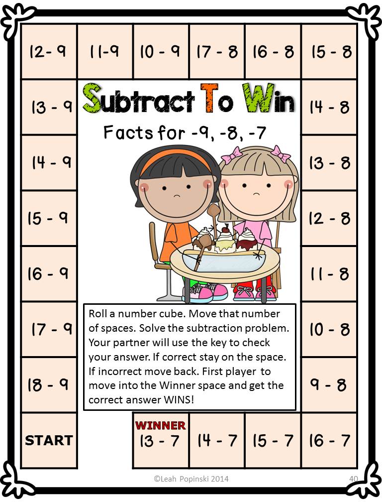 Addition and Subtraction Fact Fluency Activities First