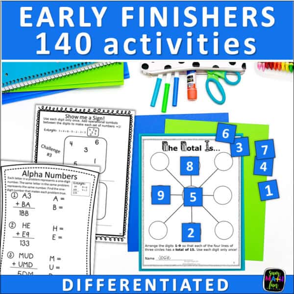 early-finishers-activities-3rd-4th-5th-gifted #earlyfinishers #fastfinishers #mathextensions