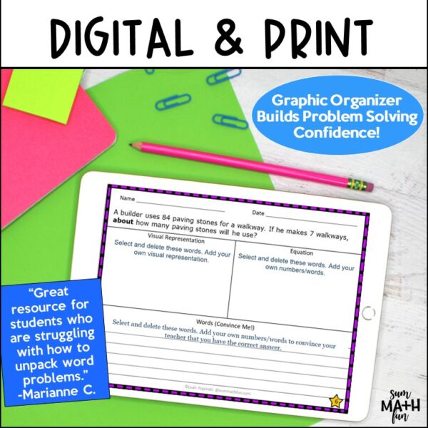 digital-word-problems-problem-solving-differentiated-multiple-operations #digitalwordproblems #mathactivites