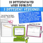 digital-word-problems-problem-solving-differentiated-multiple-operations #digitalwordproblems #mathactivites