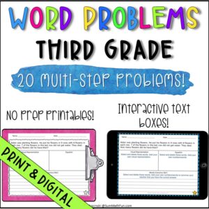 digital-word-problems-problem-solving-differentiated-multiple-operations #digitalwordproblems #mathactivites