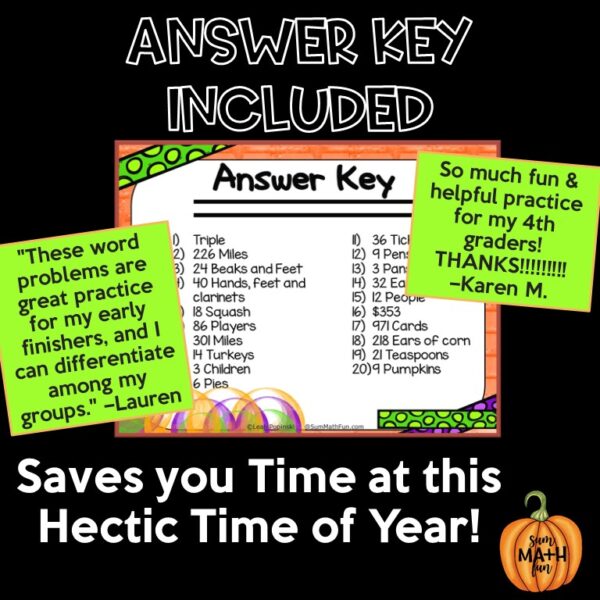 Thanksgiving-word-problems-differentiated-multi-step-problem-solving #wordproblems #3rdgrademath #thanksgivingactivity