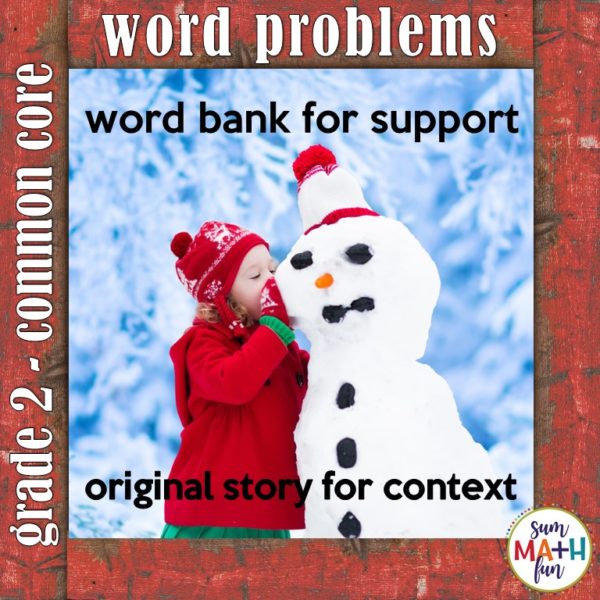Winter Word Problems 2nd Grade Photo Cover
