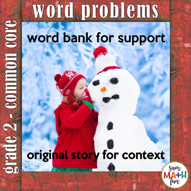 Winter Math Second Grade Word Problems