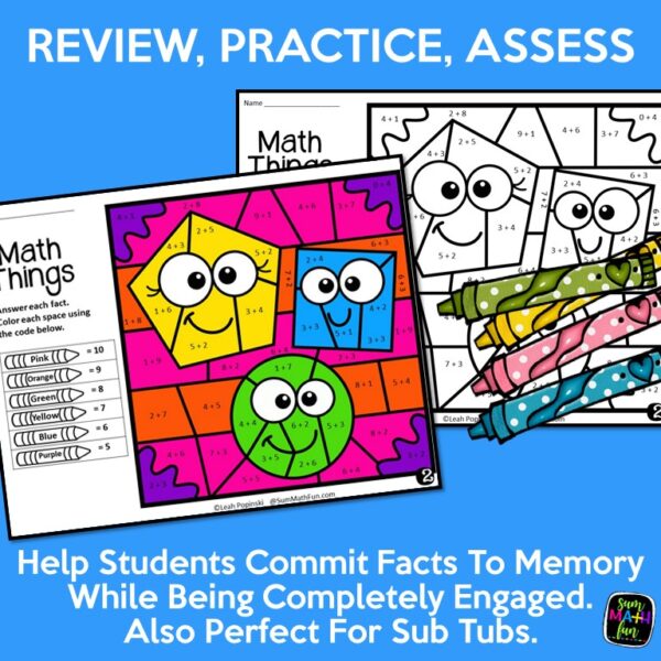 BTS CBN Addition 3 back-to-school-color-by-number-addition