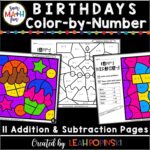 birthday-color-by-number-addition-subtraction #birthday #colorbynumber #addition #subtraction
