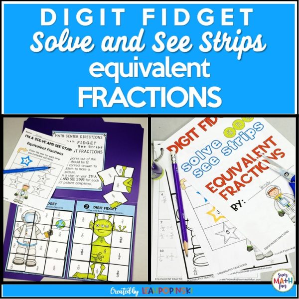 equivalent-fractions-worksheets-centers-3rd-4th-5th-cut-glue #fractions #equivalentfractions