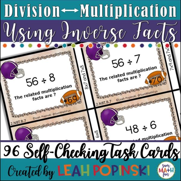 Division Multiplicaiton Inverse Task Cards SumMathFun