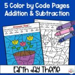 earth-day-color-by-number-first-grade-2nd-math #earthday #earthdayactivities #earthdaycolorbynumber