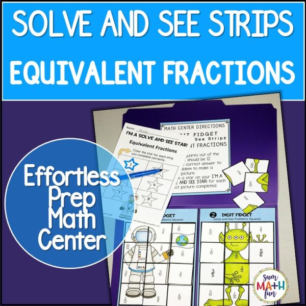 equivalent-fractions-worksheets-centers-3rd-4th-5th-cut-glue #fractions #equivalentfractions