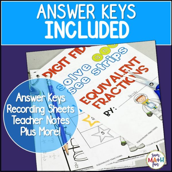 equivalent-fractions-worksheets-centers-3rd-4th-5th-cut-glue #fractions #equivalentfractions