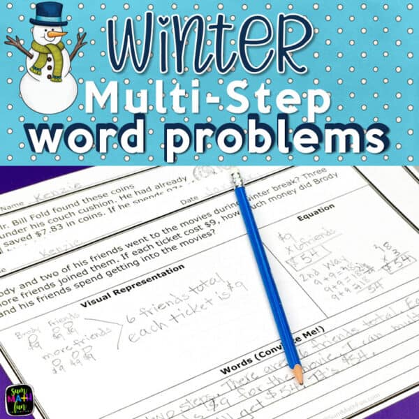 Winter Word Problems - Differentiated problem solving practice #wordproblems #problemsolving #4thmath