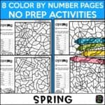 spring-color-by-number-addition-subtraction #spring #colorbynumber #addition #subtraction