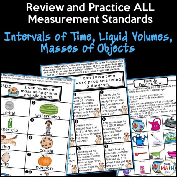 Measurement Third Grade Center Mass Capacity Size third-grade-measurement-activities #thirdgrade #measurementactivities
