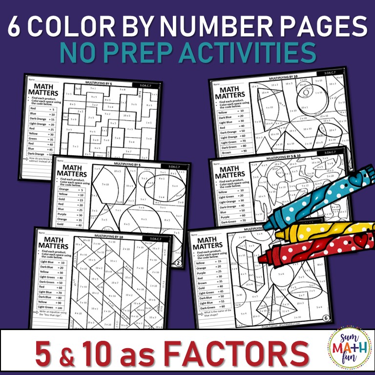 Multiplication Worksheets - Using 5 and 10 as Factors - Sum Math Fun