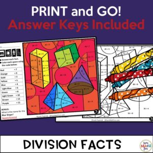 Division Worksheets - Color by Number - Sum Math Fun