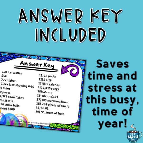 Winter 4th Thumbnail Slide3 Winter Word Problems - Differentiated problem solving practice #wordproblems #problemsolving #4thmath