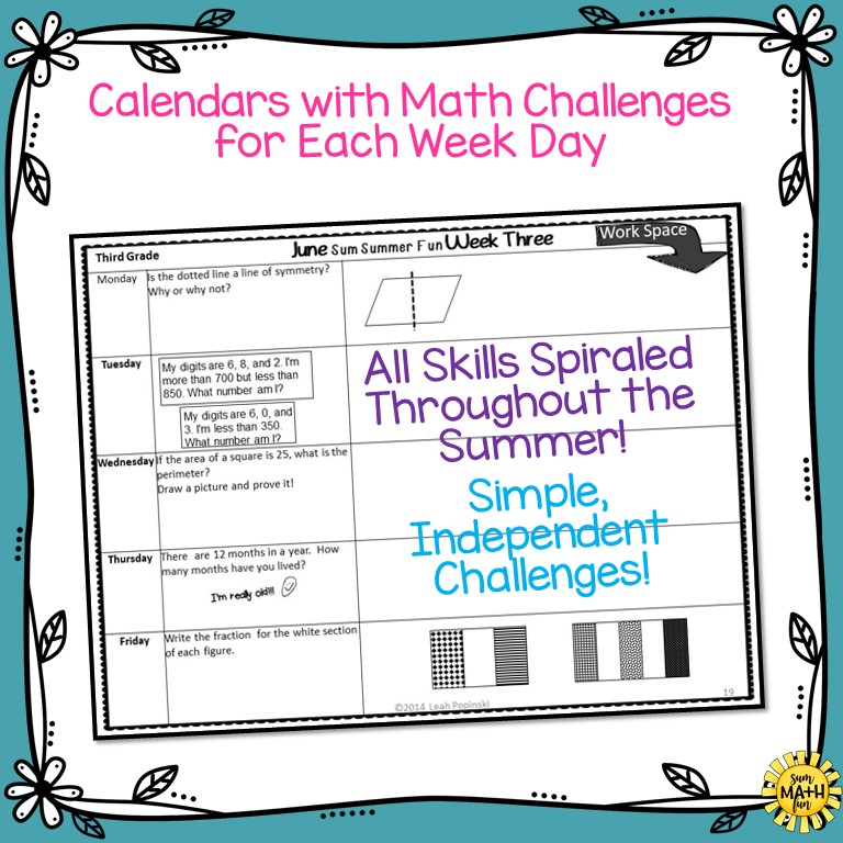 Summer Packet For Third Grade Math - Sum Math Fun