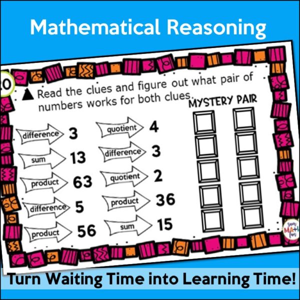 early-finishers-task-cards-problem-solving-4th-math-challenges #earlyfinishers #taskcards #mathchallenges