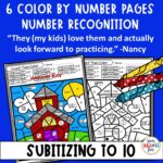 subitizing-color-by-number-recognition-activities-ten-frames #subitizing #numberrecognition #kindergarten #firstgrade