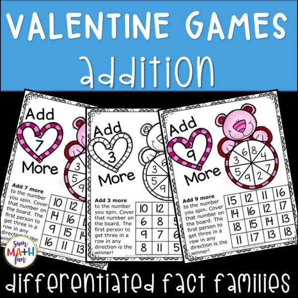 Valentine Addition Fact Games