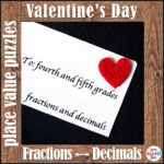 Valentines Day Fraction Decimal Place Value Photo Cover
