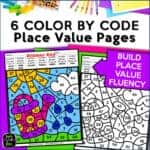 Place value color by number worksheet with answer key, building fluency in comparing numbers.