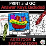 addition-subtraction-color-by-number #addition #subtraction #colorbynumber