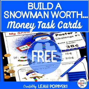 money-task-cards-winter-theme #money #taskcards #winter