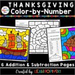 Color by number addition and subtraction within 20 Halloween Fall