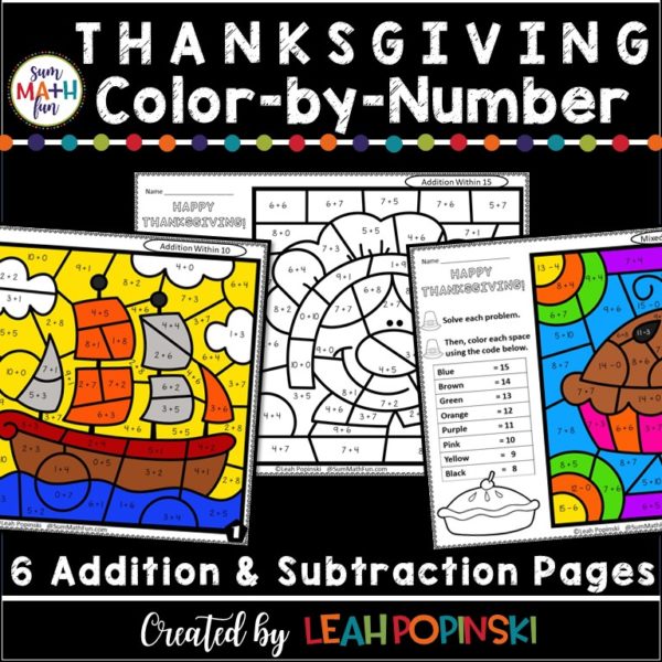 Color by number addition and subtraction within 20 Halloween Fall