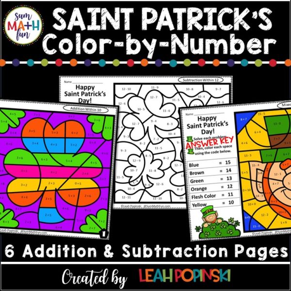 saint-patricks-worksheets-addition-subtraction #saintpatricks #addition #subtraction