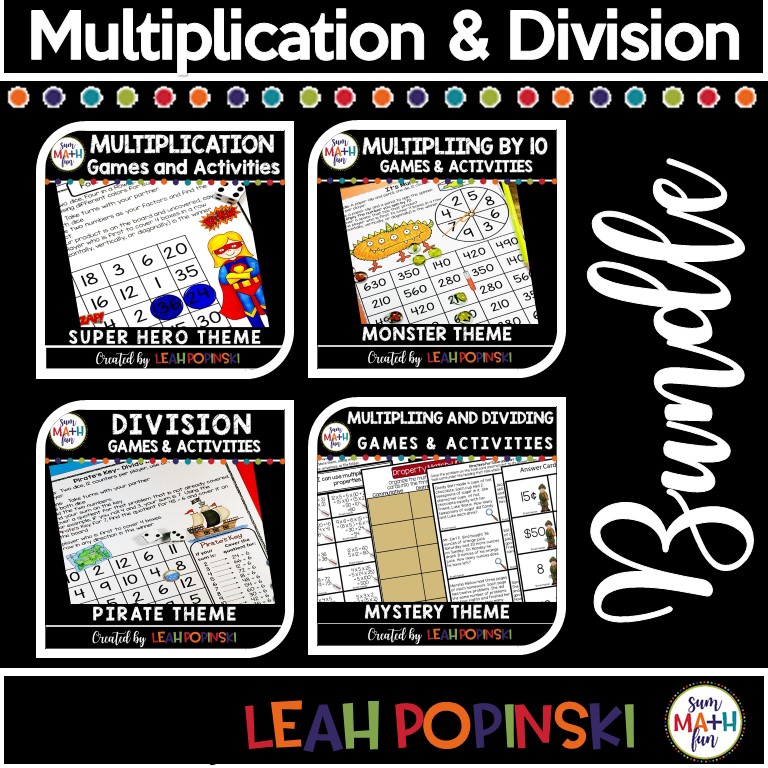 Multiplication Games - Division Games - 3Rd & 4Th Grades - 26 Activities Bundled! - Sum Math Fun