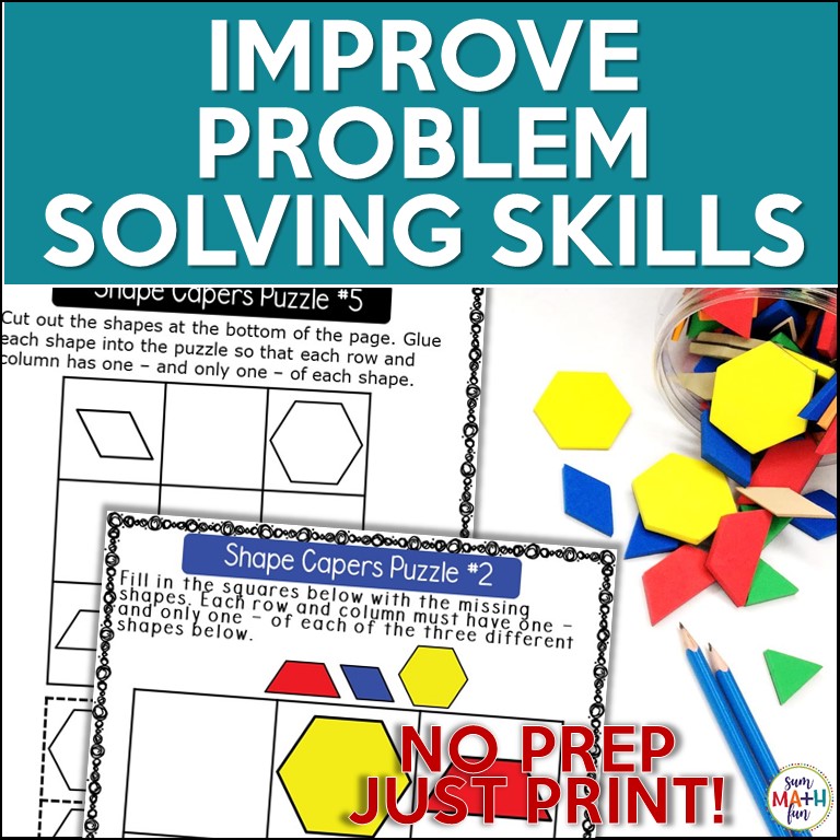 Kindergarten - 1st -2nd Grades - Logic Puzzles - Problem Solving - Sum ...