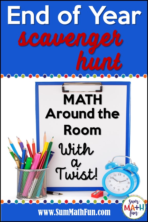 {Free} End-Of-Year Math Scavenger Hunt - No Prep