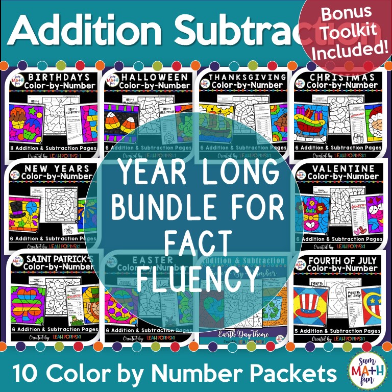 addition-subtraction-worksheets-color-by-code #addition #subtraction #colorbycode #colorbynumber