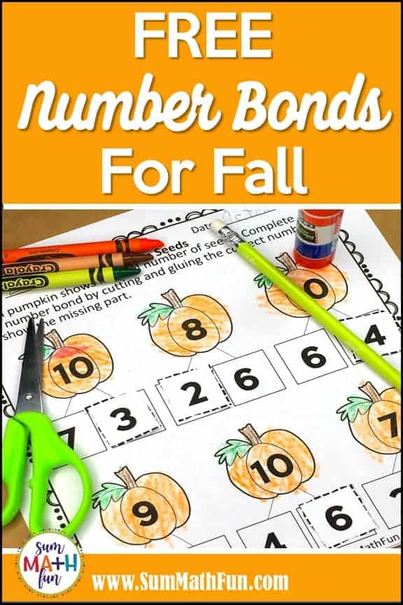 {FREE} Fall Number Bond Worksheets - Cut & Glue