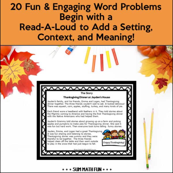 Slide1 2nd Thanksgiving WP Thanksgiving word problems 2nd grade