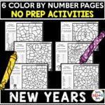 New-Years-addition-subtraction-color-by-number-first-2nd #NewYears #NewYearsfirstgrade #NewYears2ndgrade