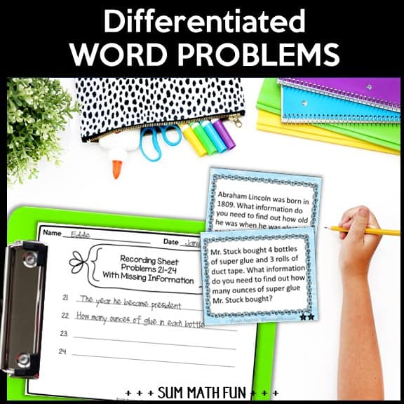 word-problems-3rd-4th-5th-task-cards-self-checking #wordproblems #printables #upperelementary