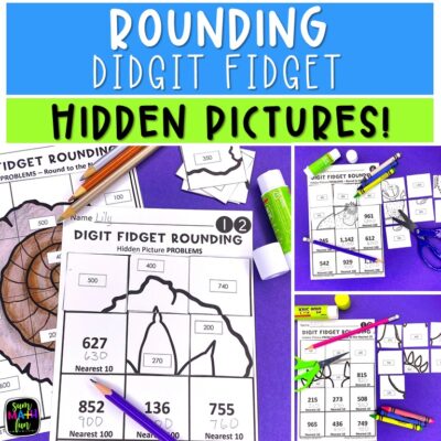 Hidden Pictures Rounding Digit-Fidget 3rd and 4th Grades - Sum Math Fun