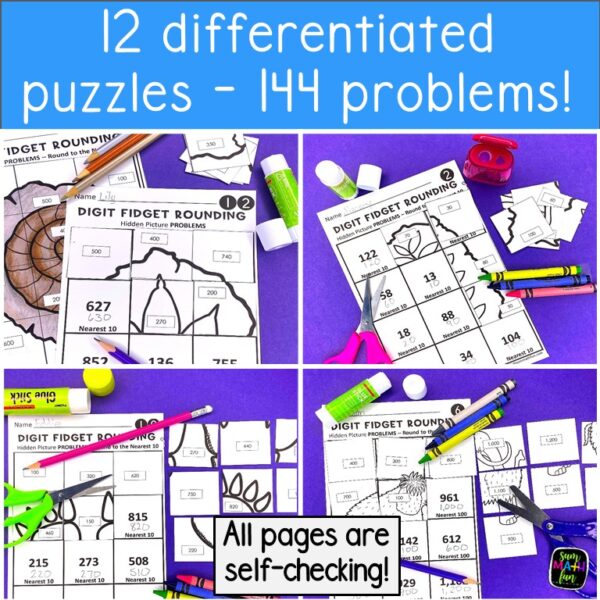 dinosaur-rounding-3rd-cut-paste-digit-fidget-math-worksheets