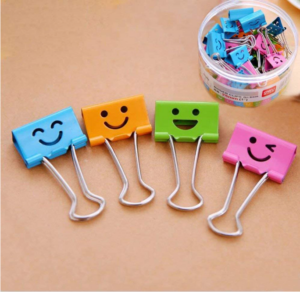 Binder Clips Happy Face