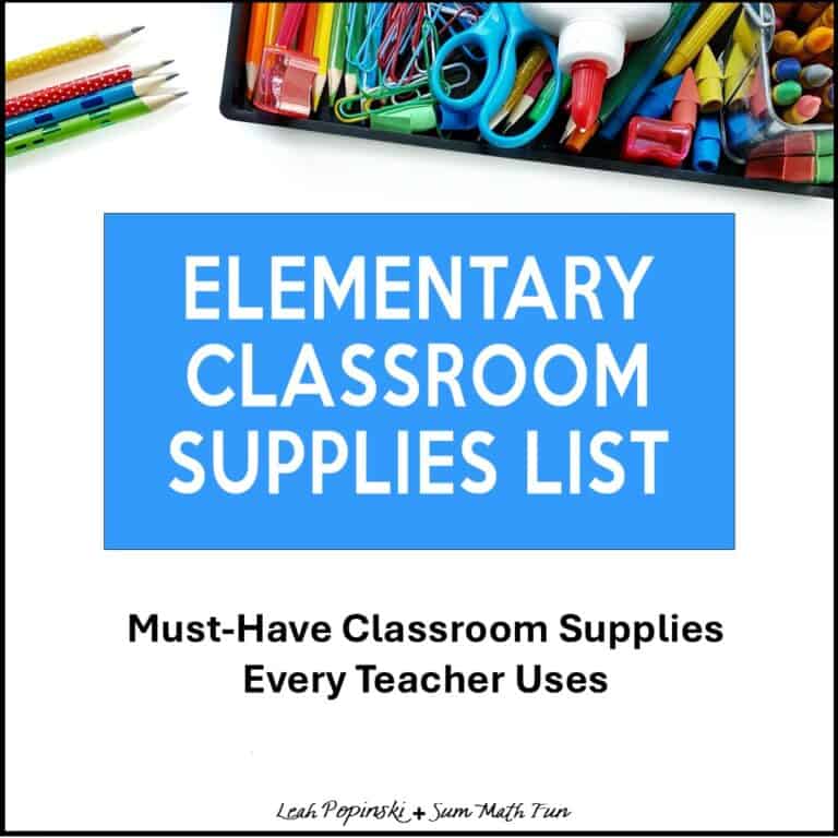 elementary classroom supplies list with pencils, scissors, glue, and teacher tools for organizing a classroom