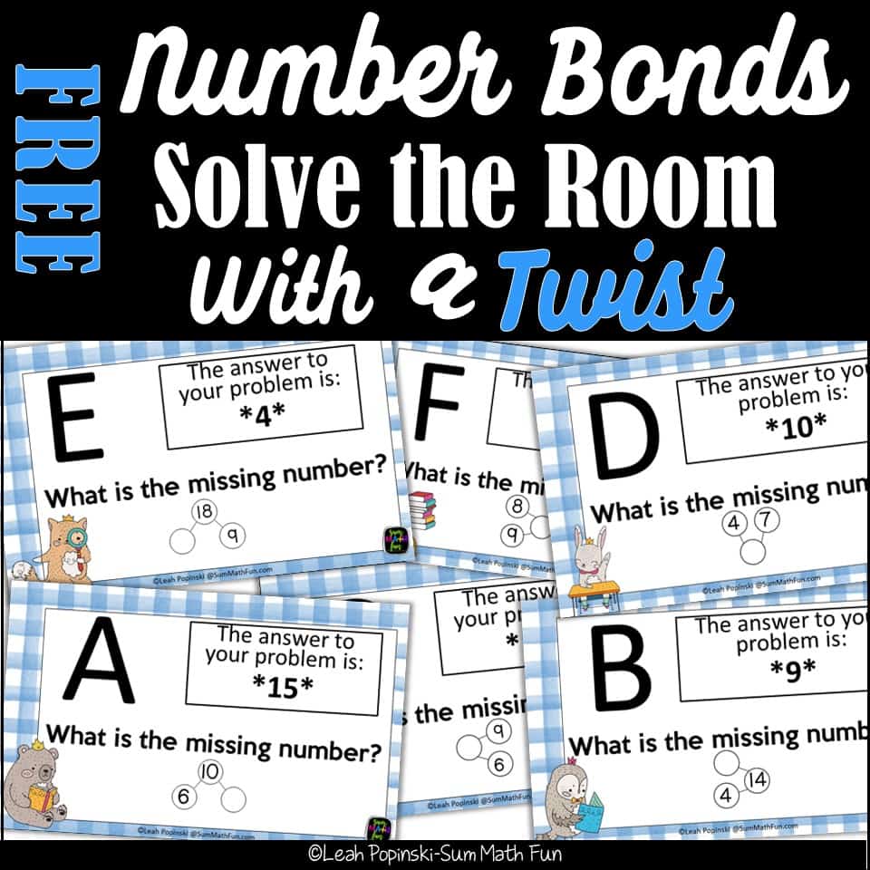 Math Scavenger Hunt for 1st grade-Number bonds #numberbonds #mathscavengerhunt