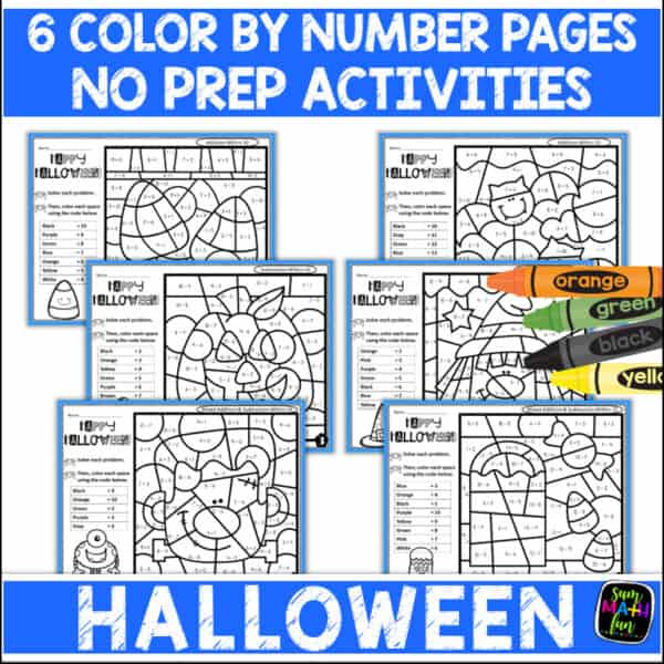 Halloween CBN Slide1 Color by number addition and subtraction within 20 Halloween Fall